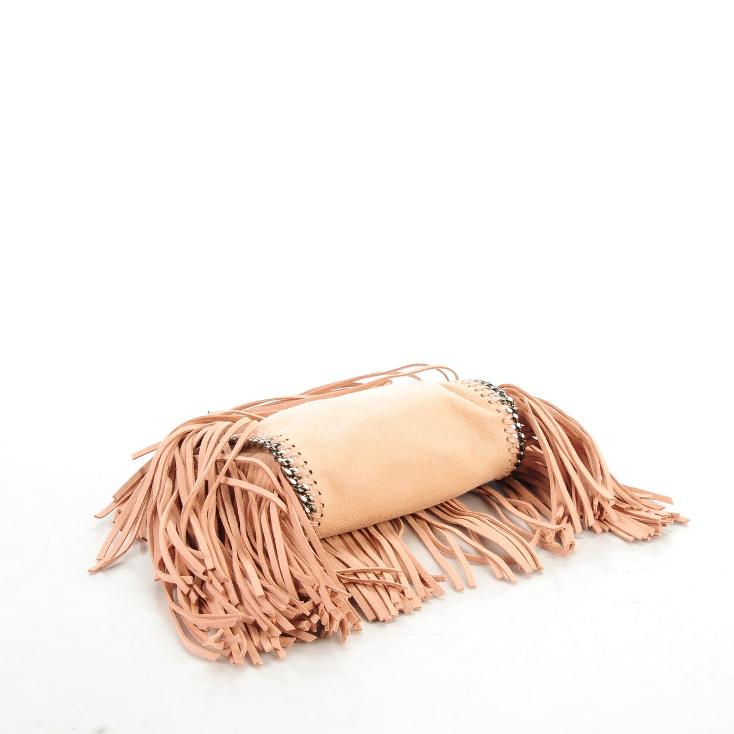 Shaggy Deer Fringe Tiny Falabella Tote Powder