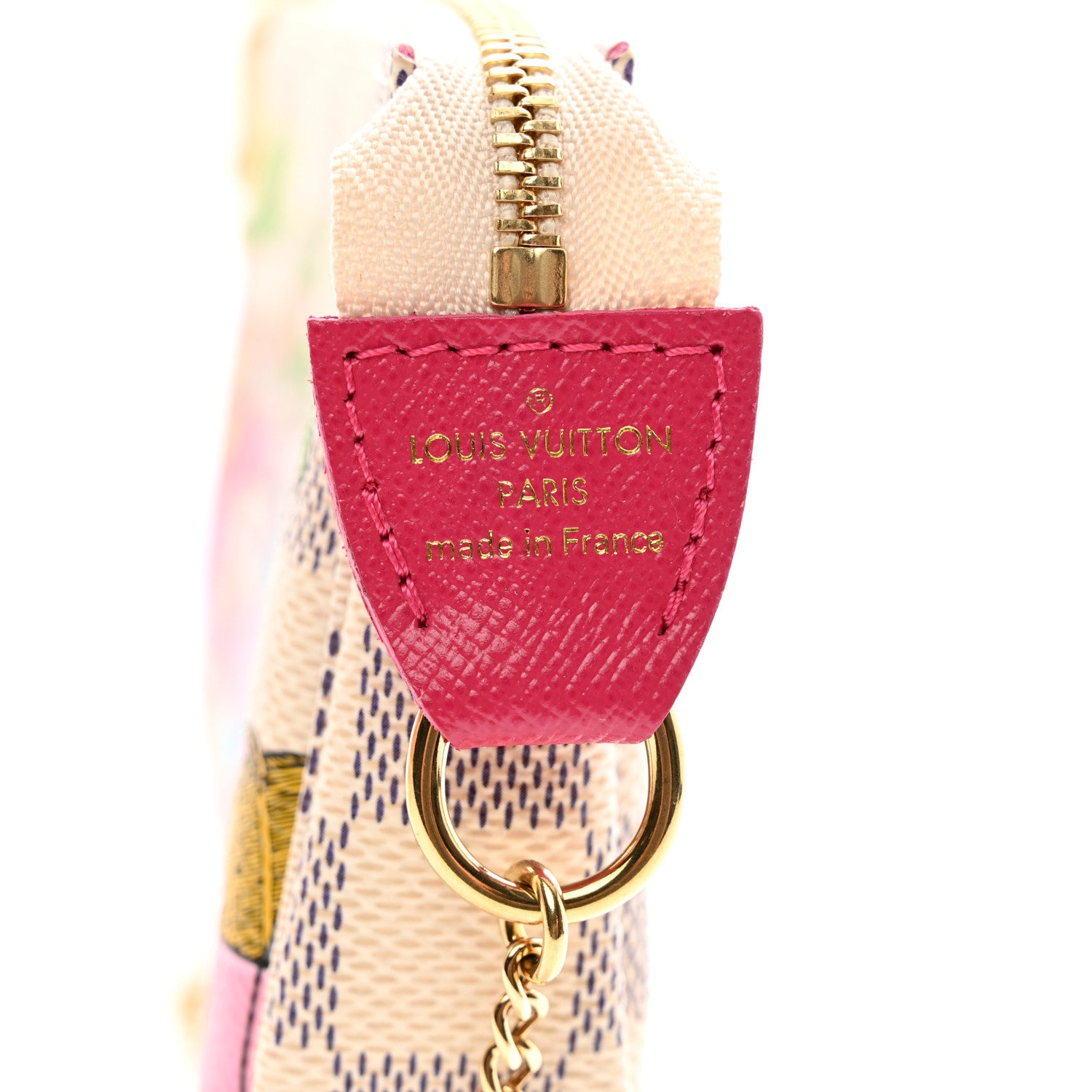 Louis Vuitton Damier Azur 2021 Christmas Animation Hollywood Mini Pochette Accessories Fuchsia 6 of 8