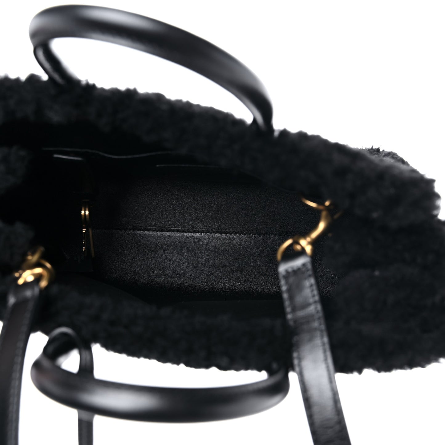 Shearling Nano Sac De Jour Black