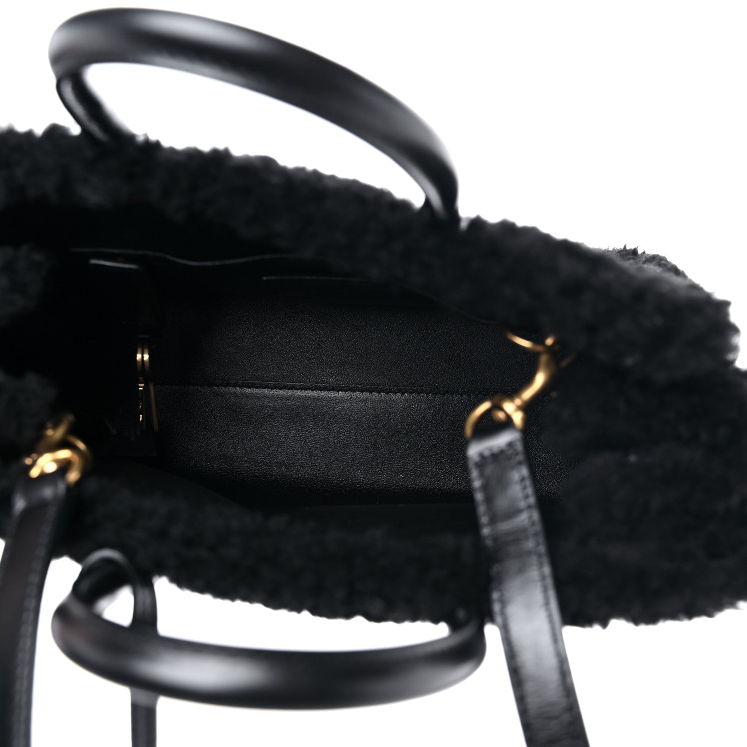 Saint Laurent Shearling Nano Sac De Jour Black 4 of 8