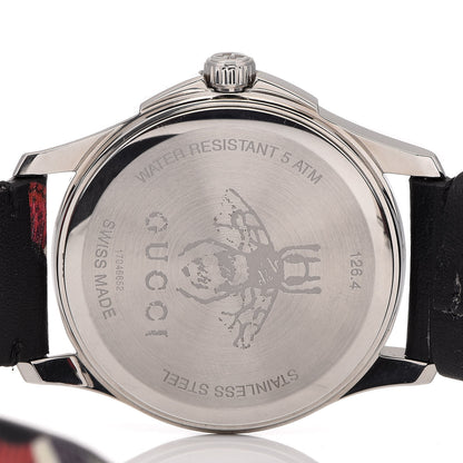 Gucci Stainless Steel Calfskin 38mm Le Marche Des Merveilles Snake Quartz Watch Black 5 of 8