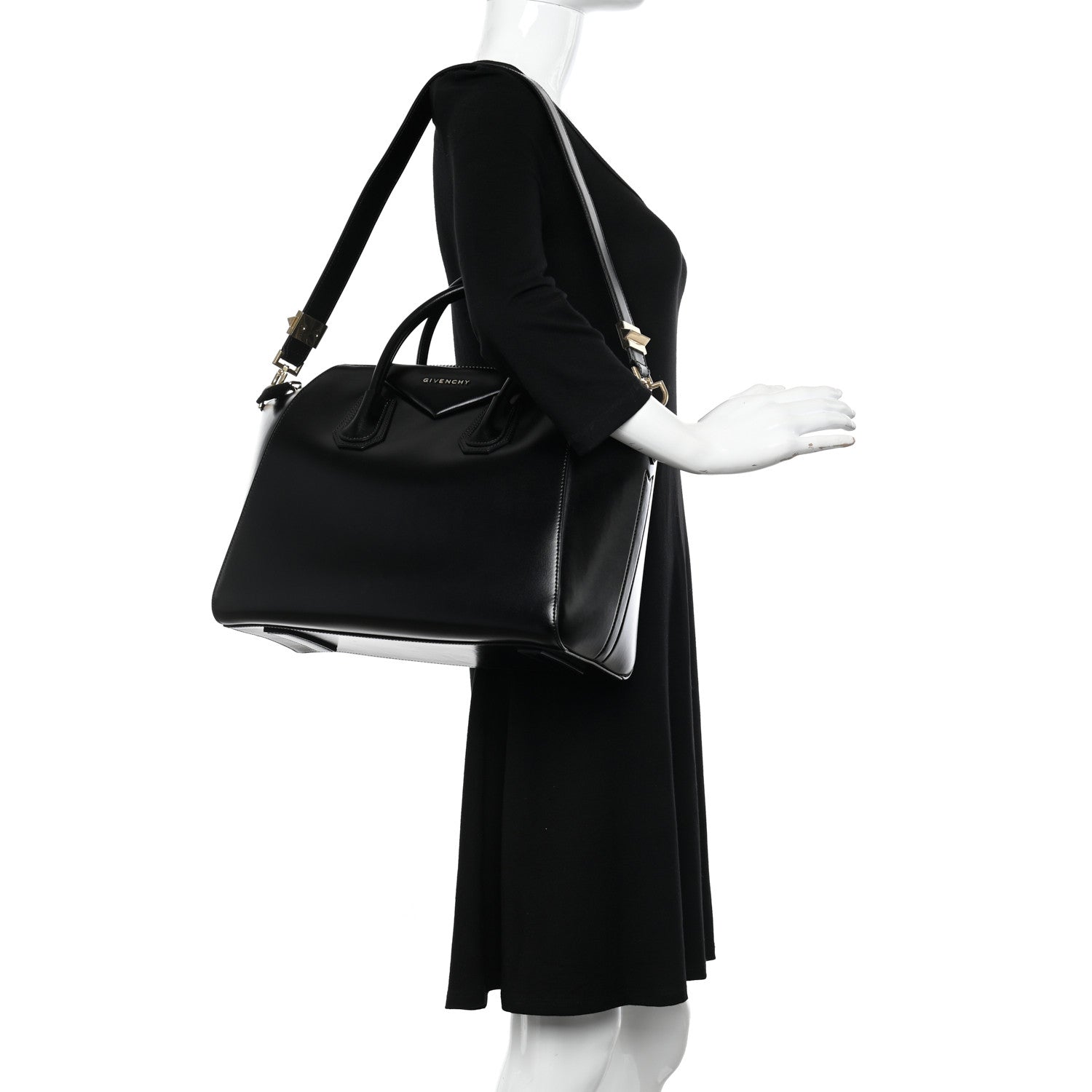 Givenchy Shiny Lord Calfskin Medium Antigona Black 2 of 11
