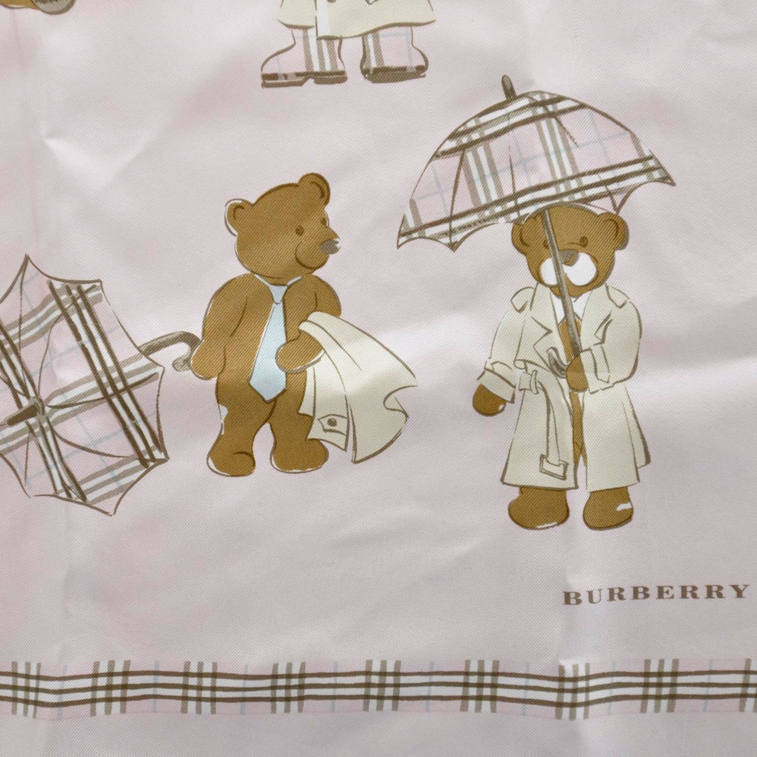 Burberry Silk Nova Check Teddy Bear Scarf Pink 4 of 8