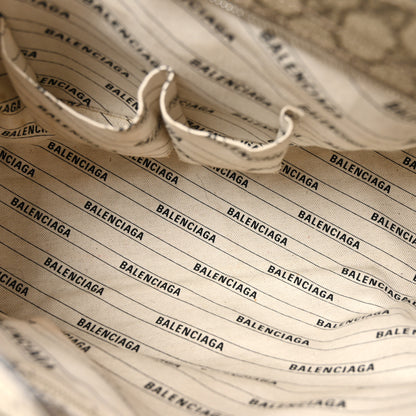 Balenciaga X GUCCI GG Supreme Monogram Neo Classic Silver Hardware City Beige Ebony 6 of 14