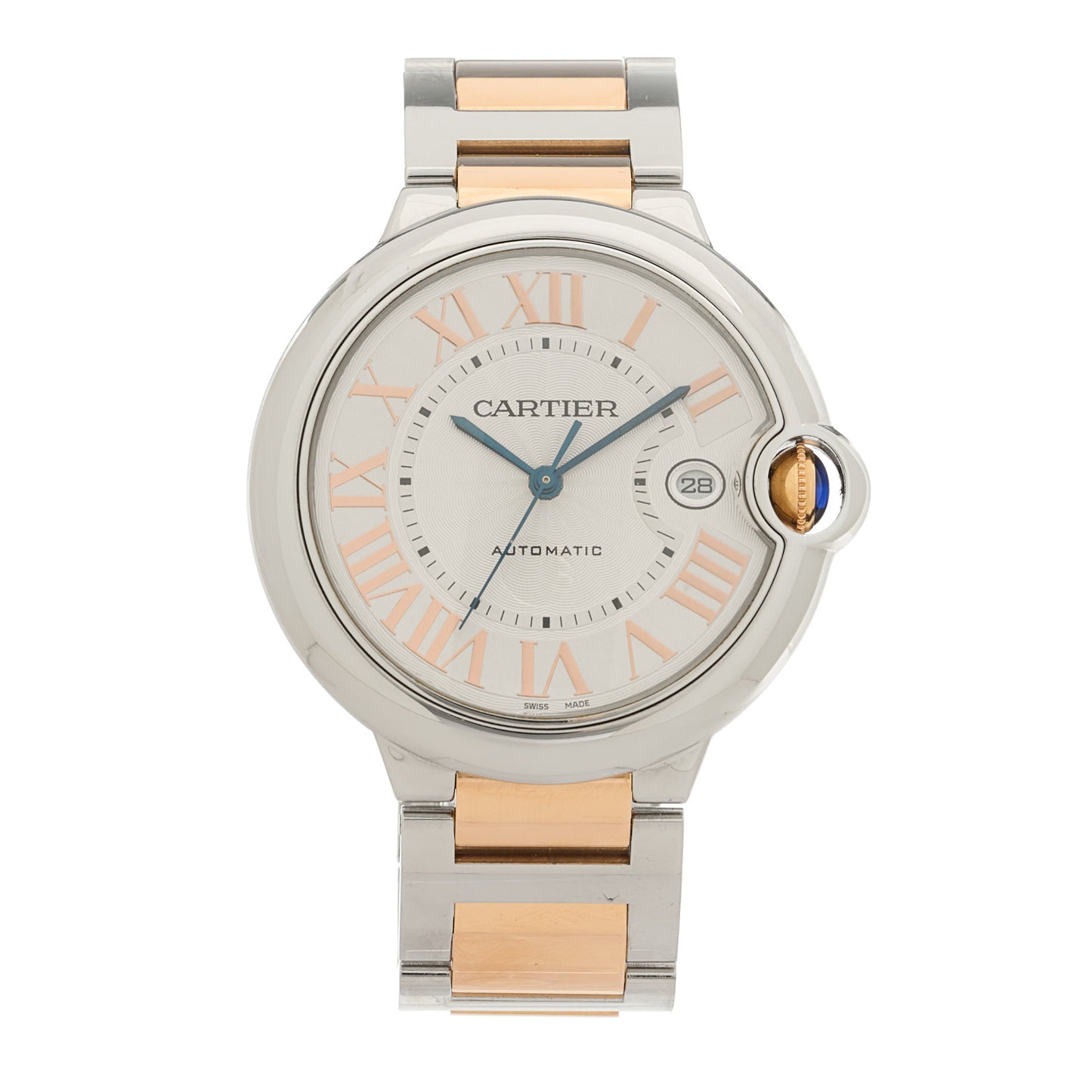 Stainless Steel 18K Pink Gold 42mm Ballon Bleu De Cartier Automatic Watch