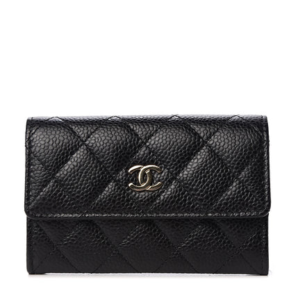 Chanel Caviar Quilted Flap Card Holder Wallet Black 1 of 10