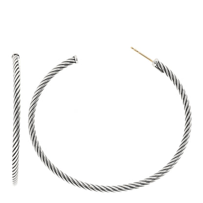 David Yurman Sterling Silver Medium Cable Classics Hoop Earrings 1 of 4