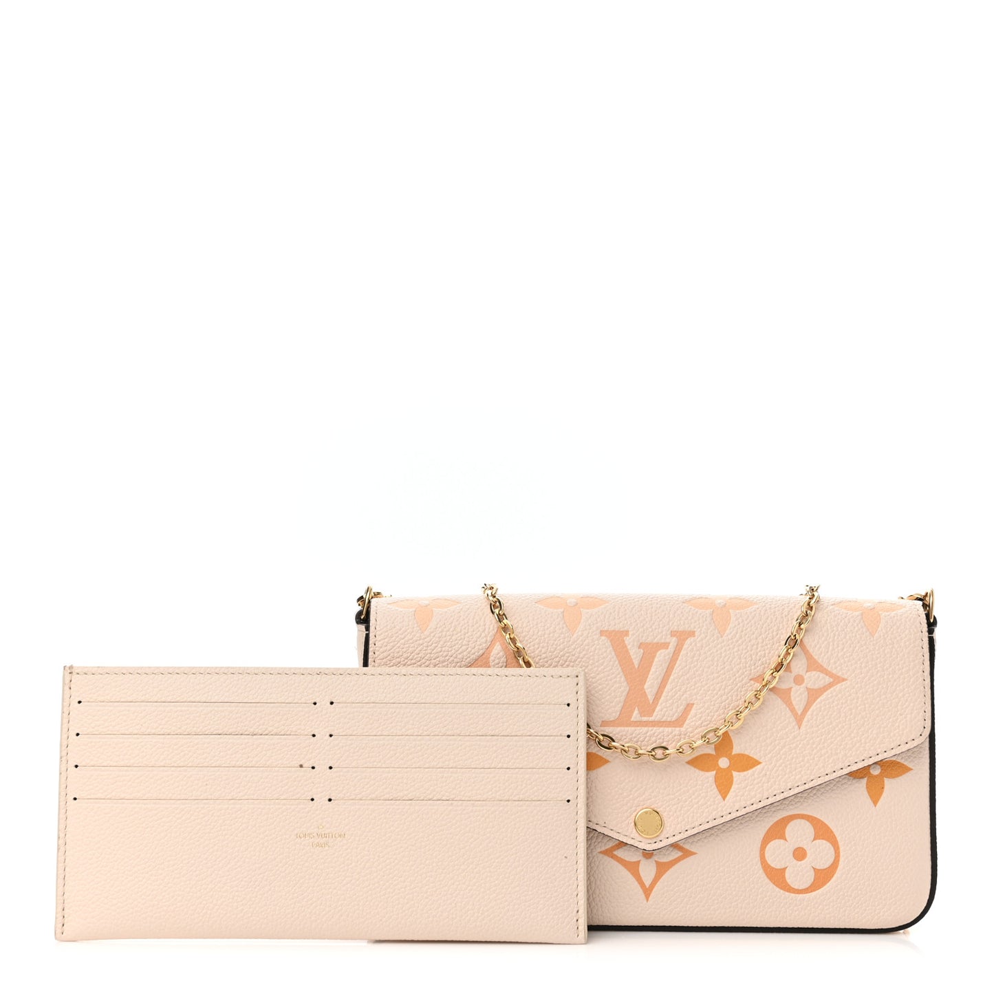 Empreinte Monogram Giant By The Pool Felicie Pochette Chain Wallet Cream Saffron