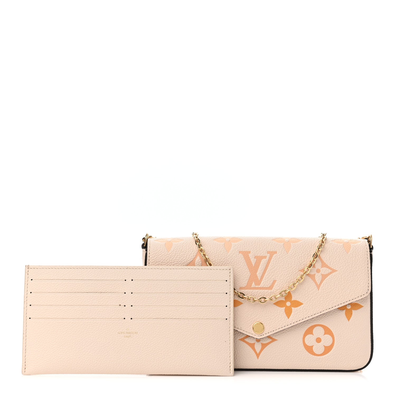 Louis Vuitton Empreinte Monogram Giant By The Pool Felicie Pochette Chain Wallet Cream Saffron 1 of 11