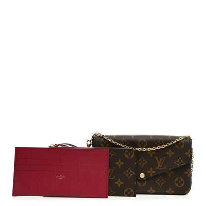 Louis Vuitton Monogram Pochette Felicie Chain Wallet Fuchsia 3 of 10