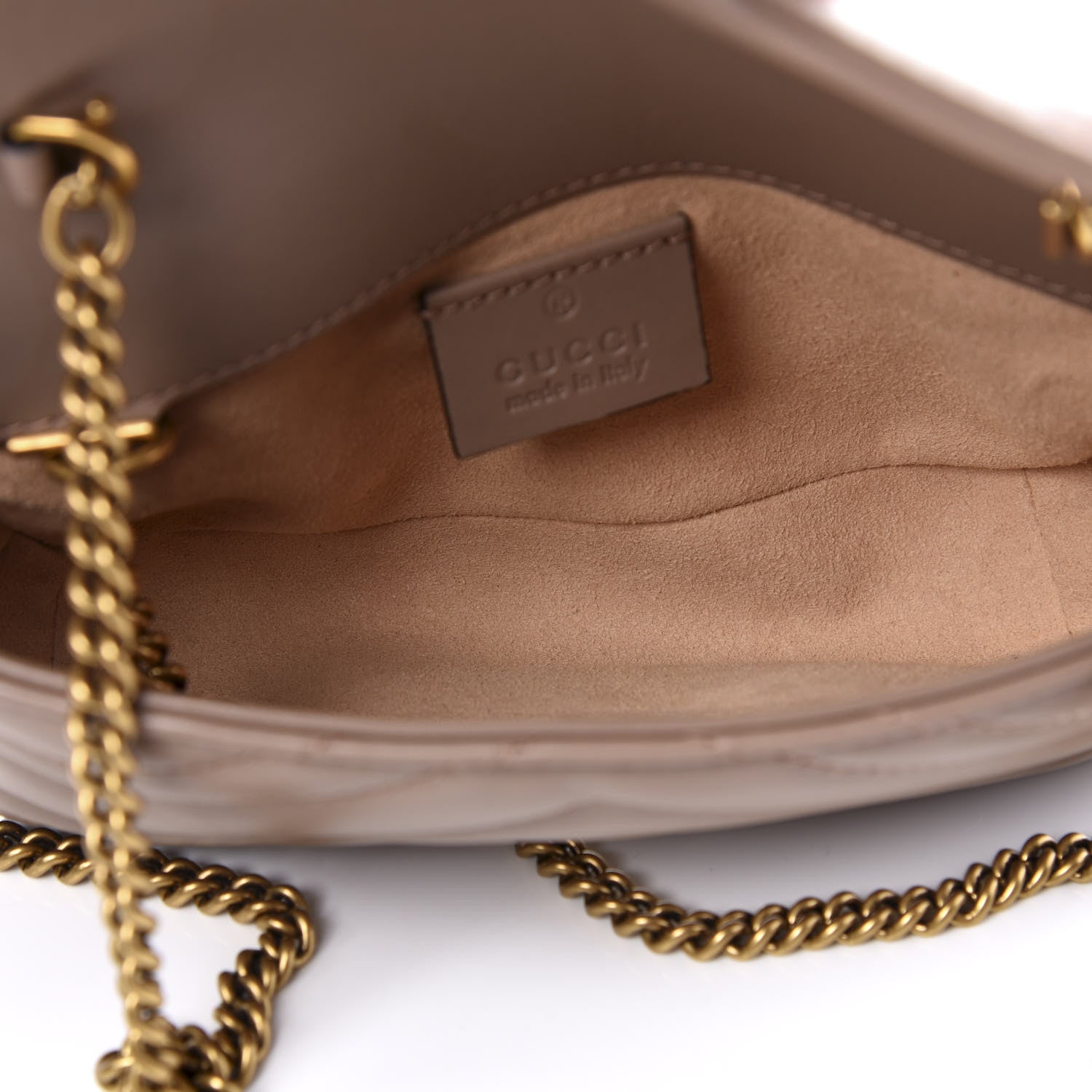 Gucci Calfskin Matelasse Super Mini GG Marmont Shoulder Bag Porcelain Rose 6 of 10