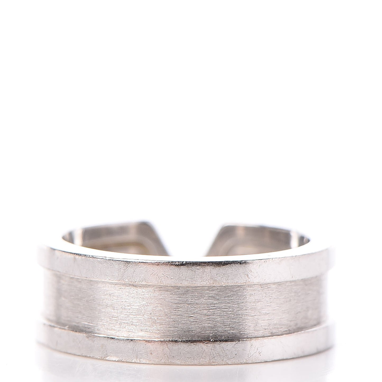 18K White Gold Diamond 6.5mm Logo De Ring 49 4.75