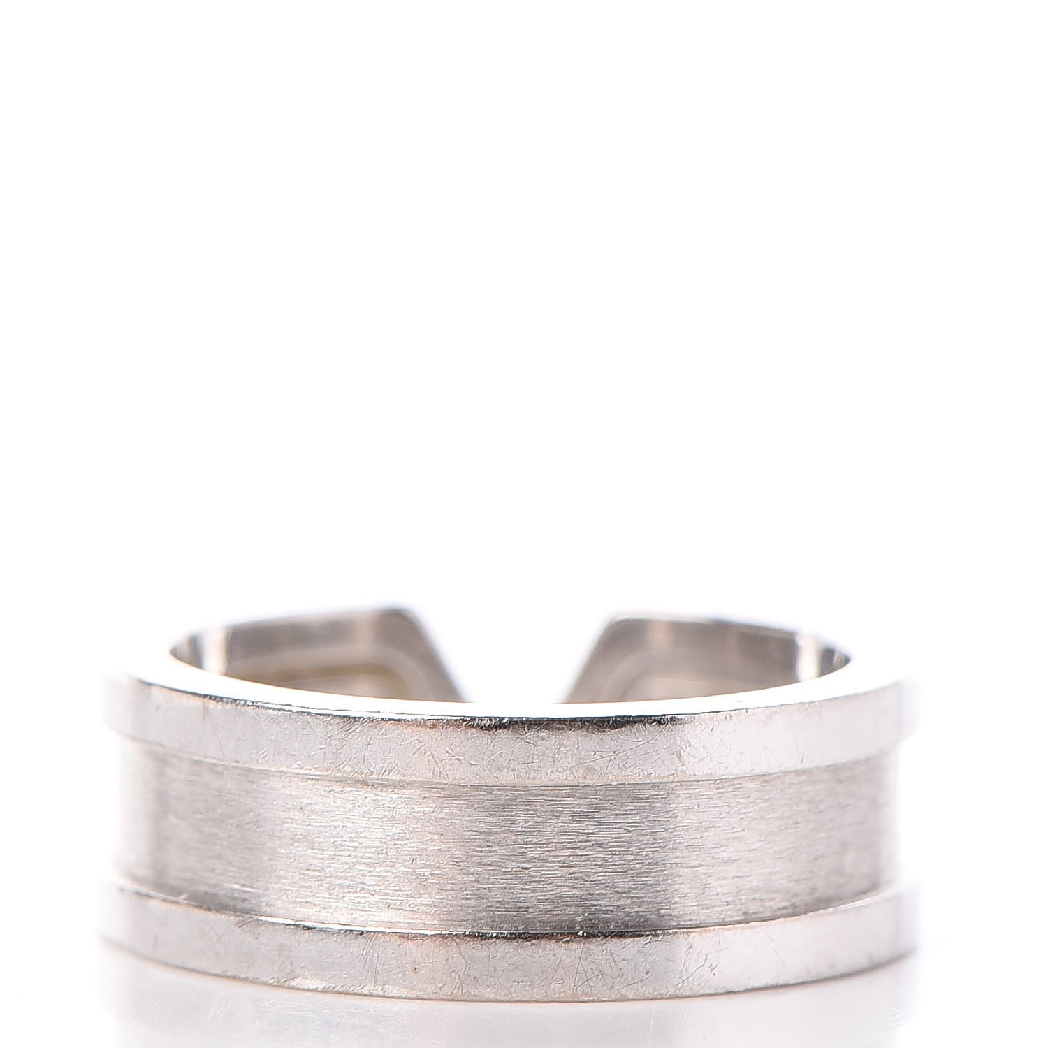 Cartier 18K White Gold Diamond 6.5mm Logo De Ring 49 4.75 4 of 8