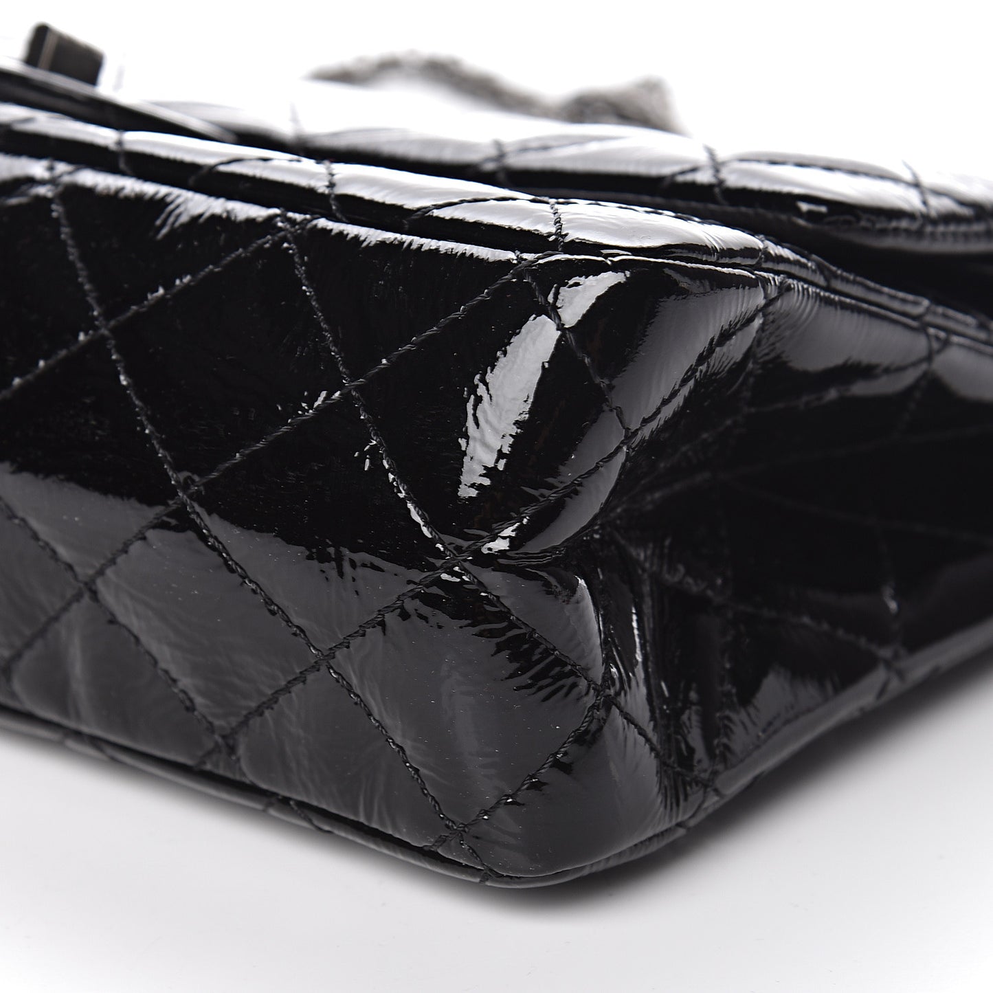 Distressed Patent Quilted 2.55 Reissue 226 Flap Black
