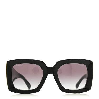 Chanel Acetate Rectangle Sunglasses 5435-A Black 2 of 8