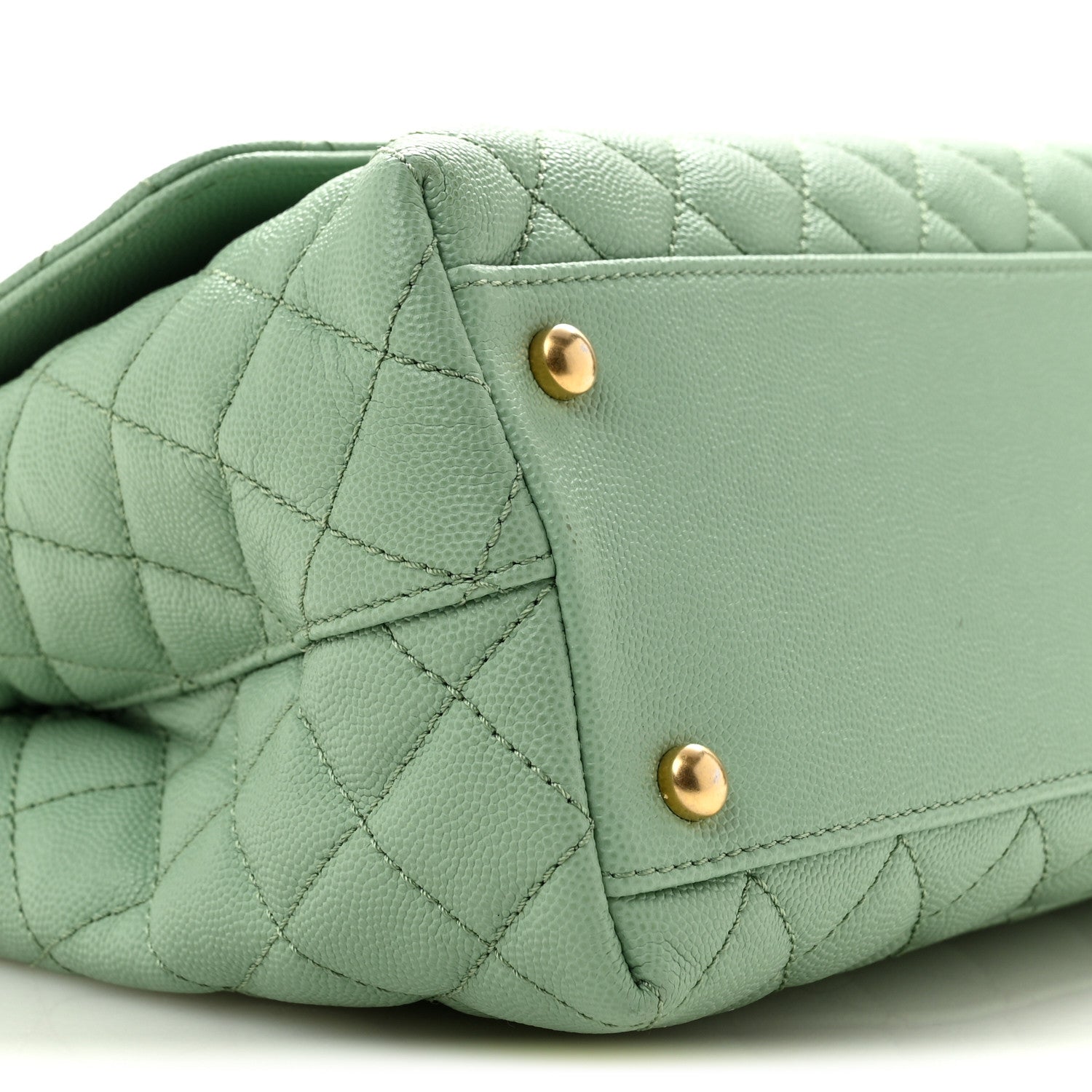 Chanel Caviar Quilted Small Coco Chain Handle Flap Light Green 9 of 12