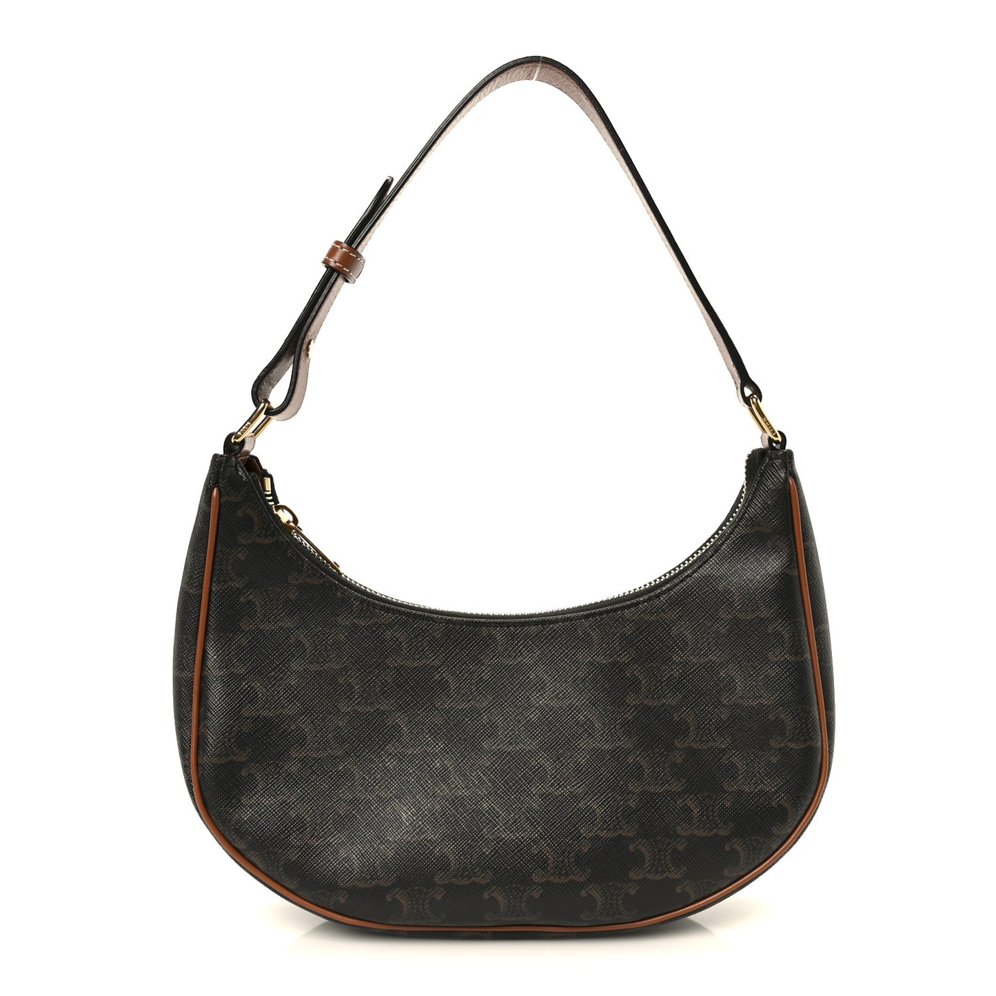 Triomphe Canvas Calfskin Ava Shoulder Bag Tan