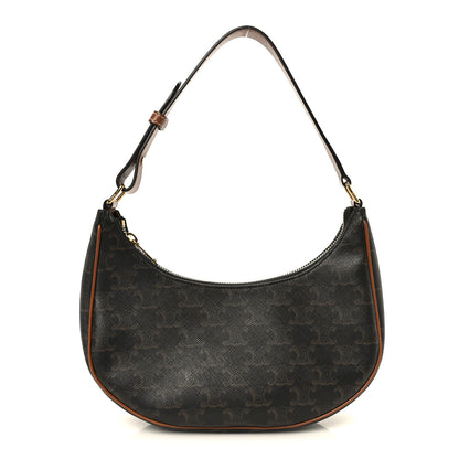 Celine Triomphe Canvas Calfskin Ava Shoulder Bag Tan 1 of 11