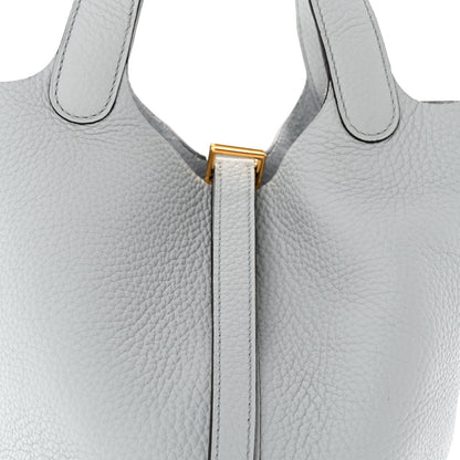 Hermes Taurillon Clemence Picotin Lock 18 PM Bleu Pale 8 of 11