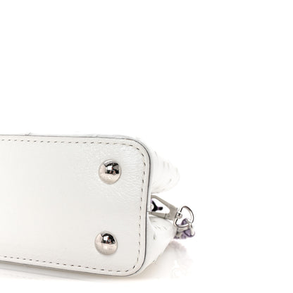 Louis Vuitton Iridescent Ostrich Capucines East West Mini White Pearl Lilac 9 of 9