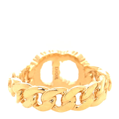 Christian Dior Metal Crystal Danseuse Etoile Chain Ring L 54 7 Gold 3 of 4