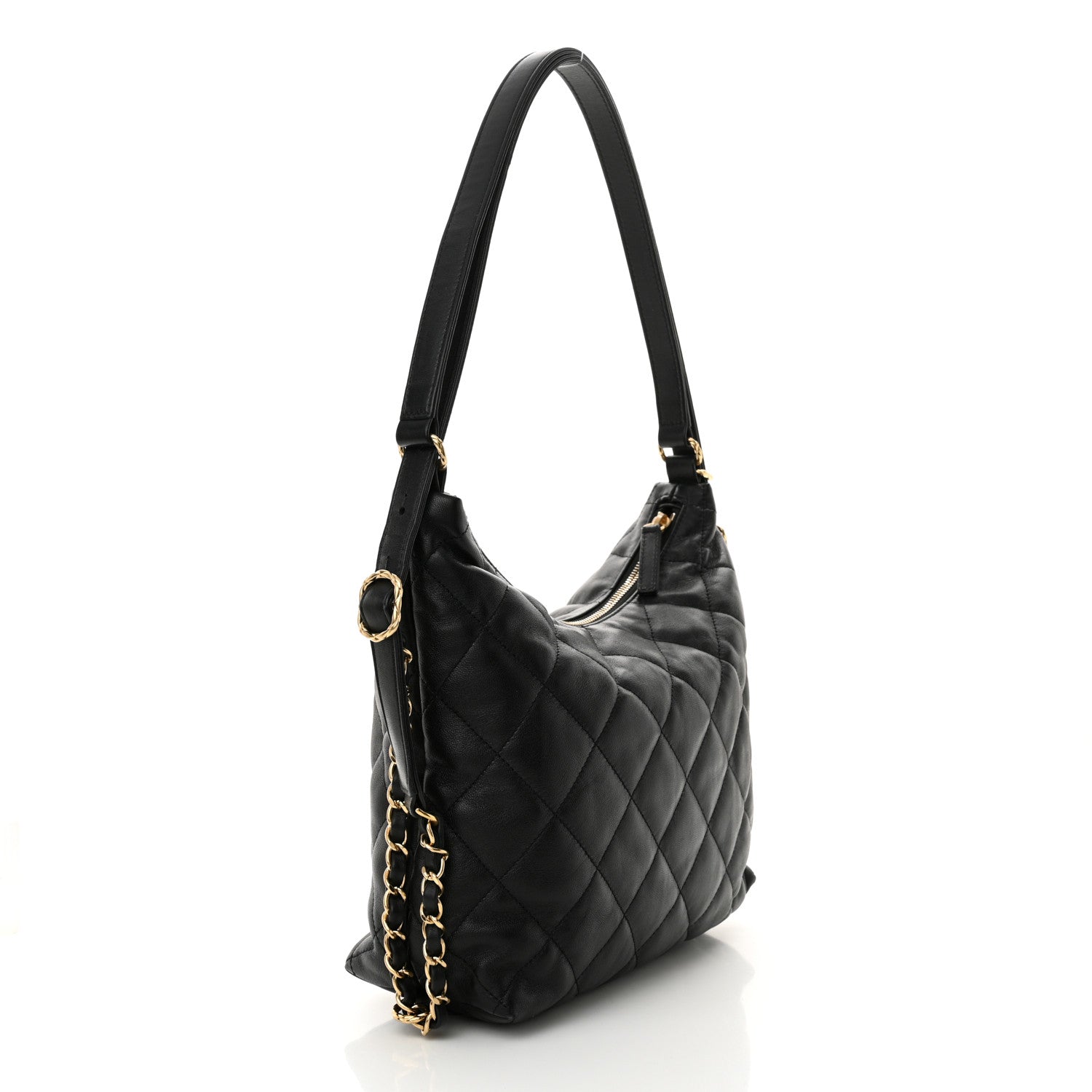 Chanel Lambskin Quilted Maxi Hobo Black 3 of 10