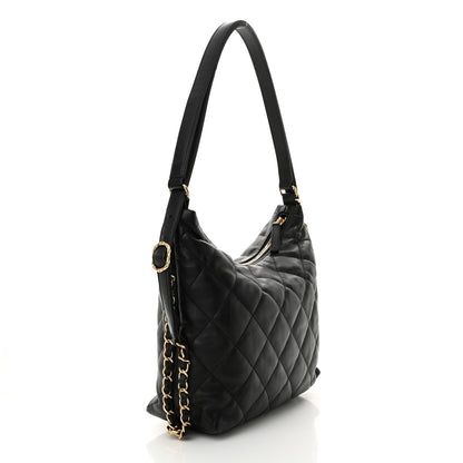 Chanel Lambskin Quilted Maxi Hobo Black 3 of 10