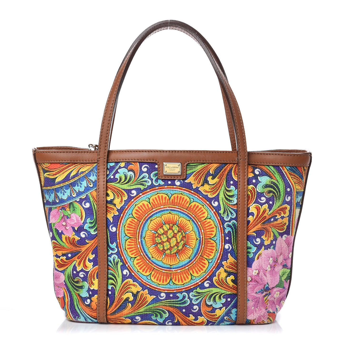 Printed Canvas Shopping Tote Multicolor