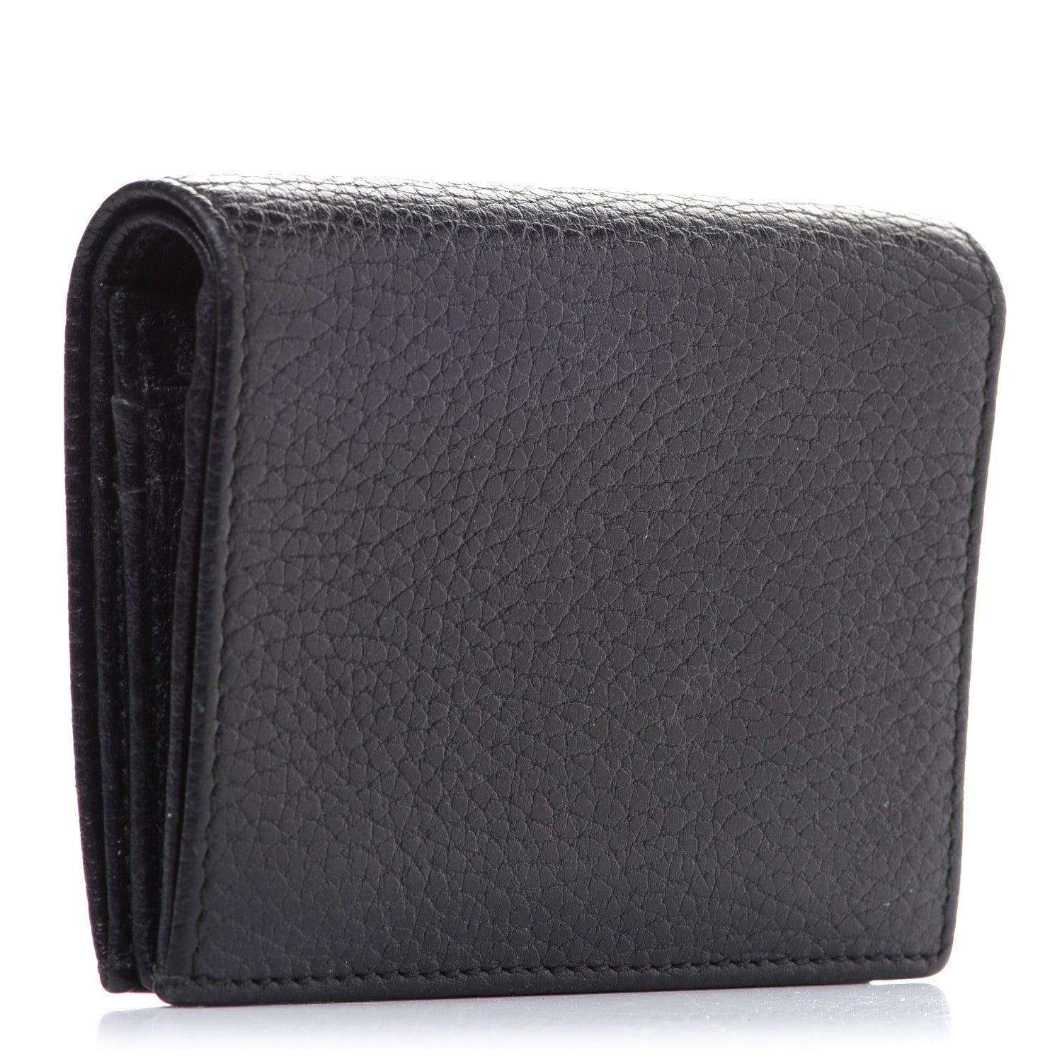Gucci Pebbled Calfskin GG Marmont Card Case Black 3 of 8