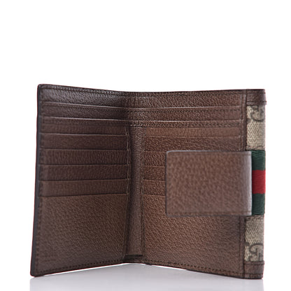 Gucci GG Supreme Monogram Web Ophidia French Flap Wallet Beige New Acero 5 of 8