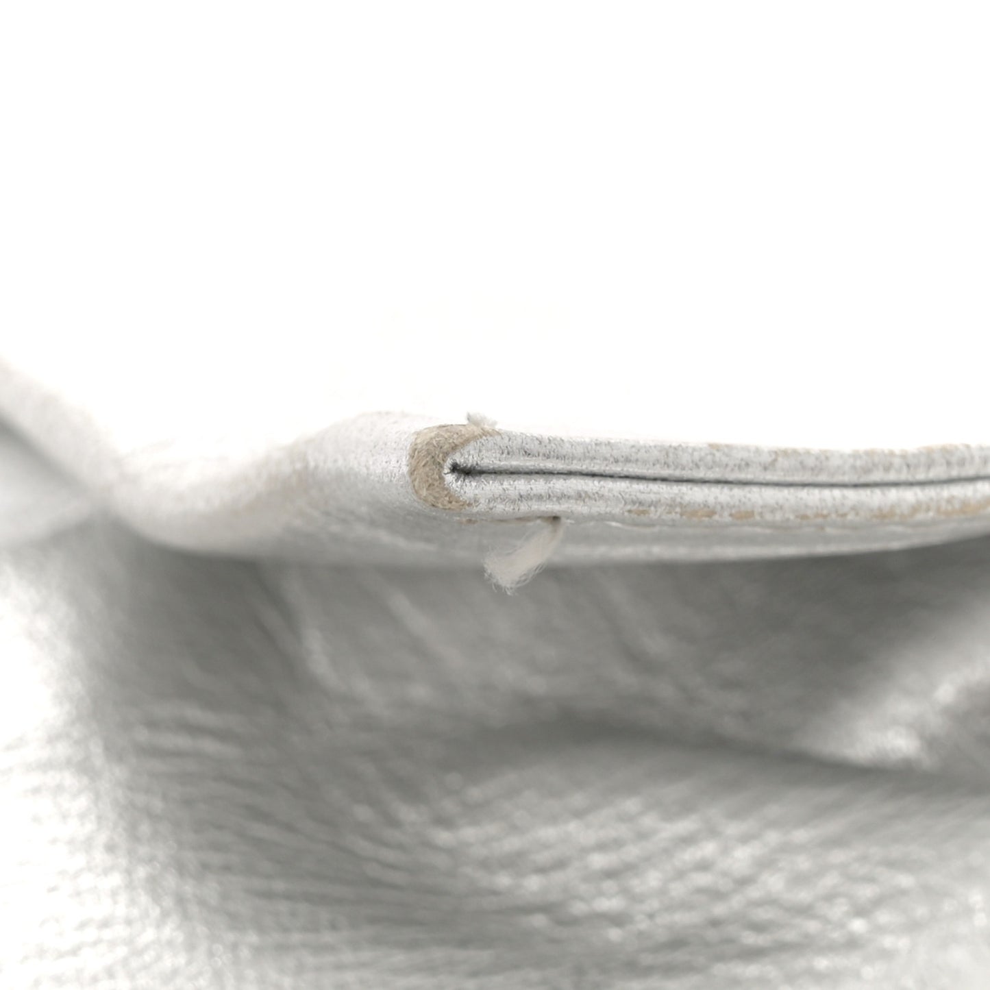 Metallic Nappa Crystal Baguette Silver