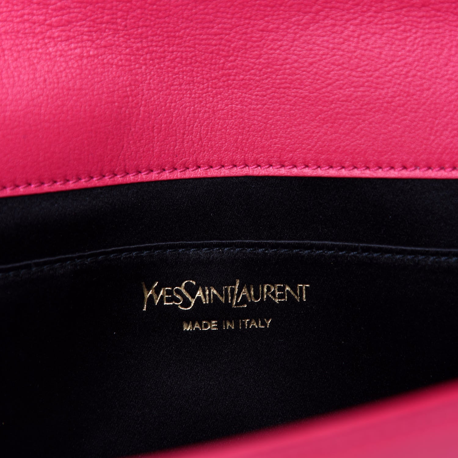 Saint Laurent Calfskin Monogram Large Belle De Jour Clutch Lipstick Fuchsia 7 of 8