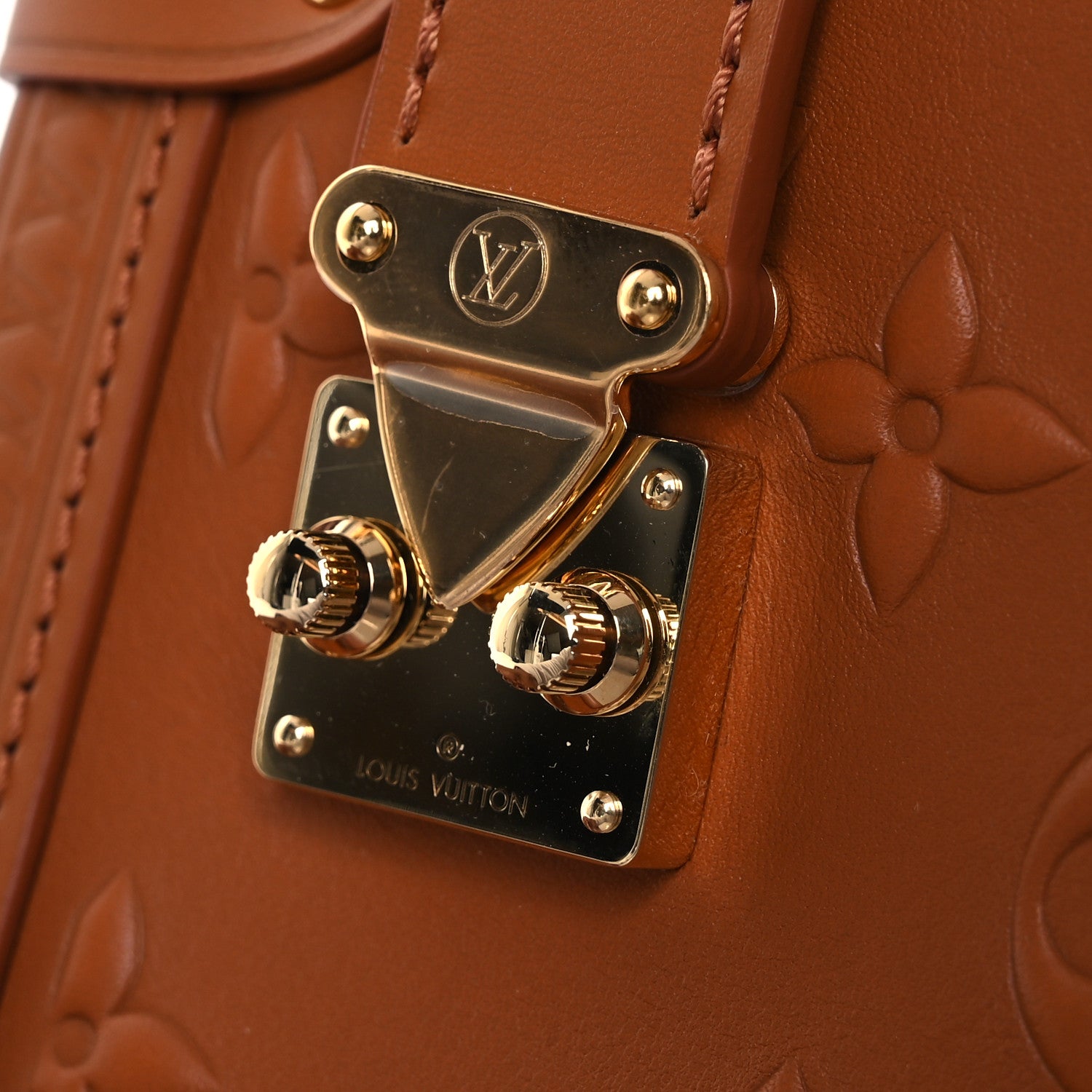 Louis Vuitton Calfskin Debossed Monogram Side Trunk Tan 11 of 11