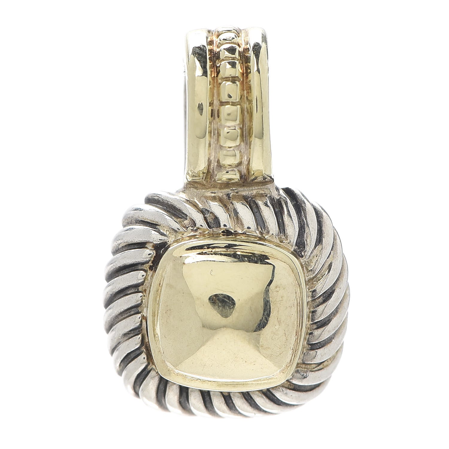 David Yurman Sterling Silver 14 Yellow Gold 7mm Albion Enhancer Pendant 1 of 2