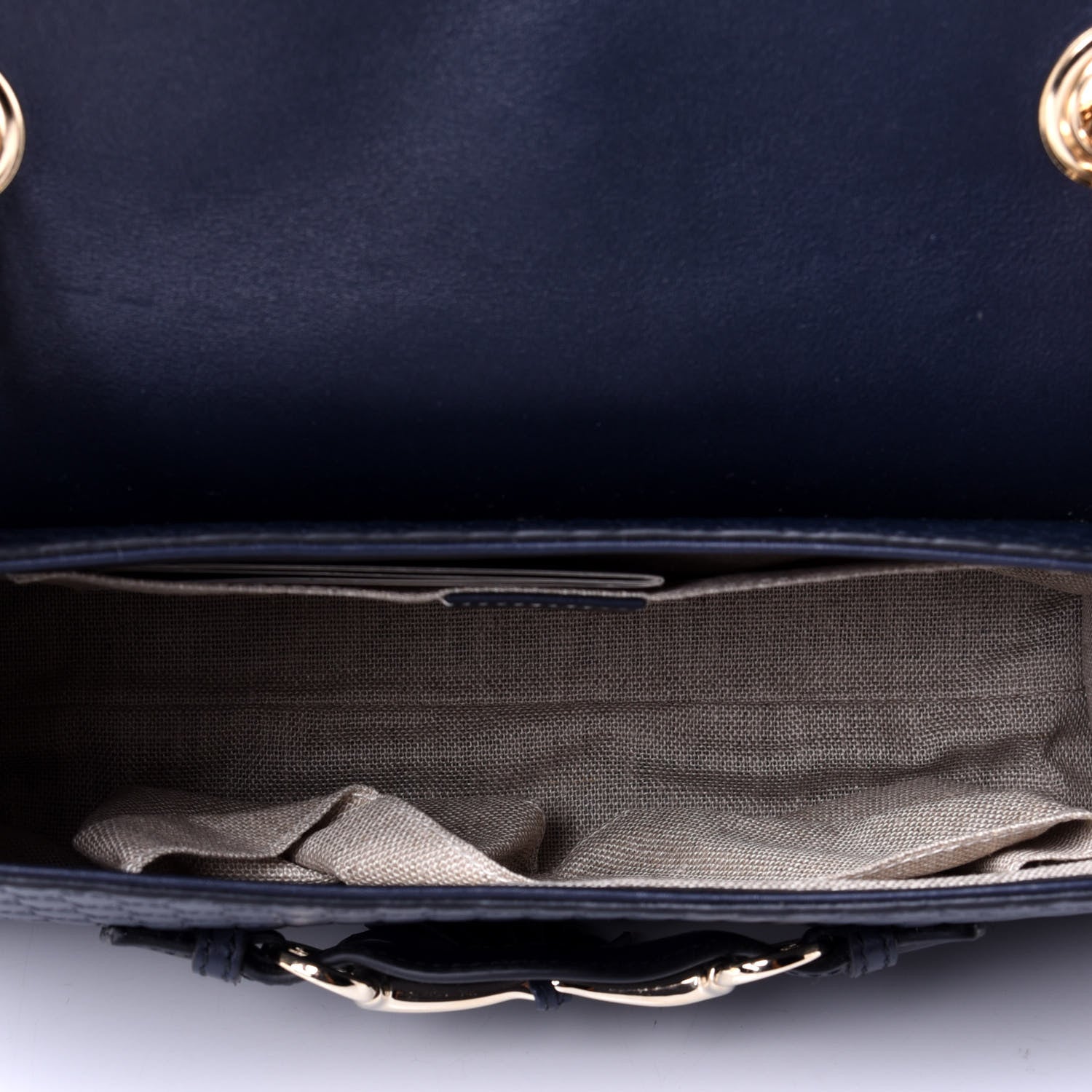 Gucci Soft Microguccissima Medium Emily Chain Shoulder Bag Blue 3 of 5