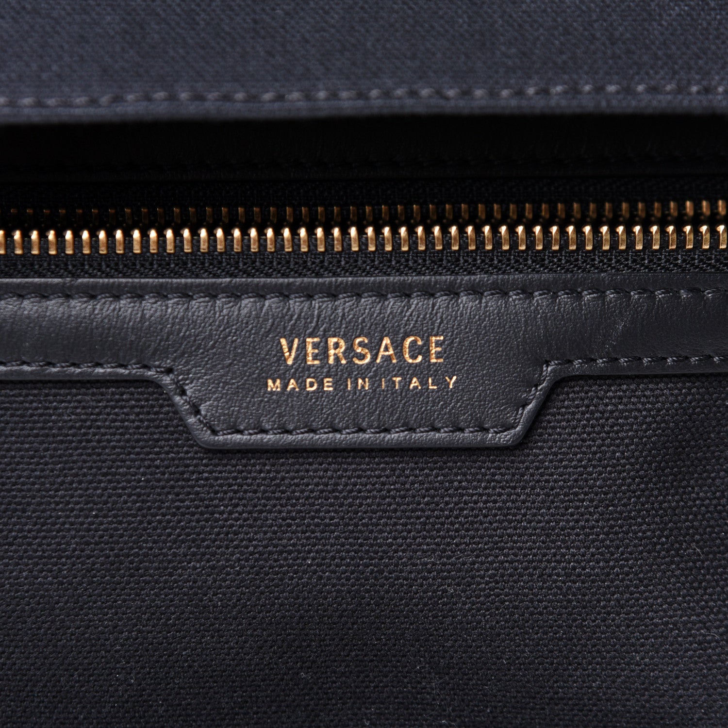 Versace Canvas Suppler Calfskin Cabas GV Signature Tote Black 6 of 13