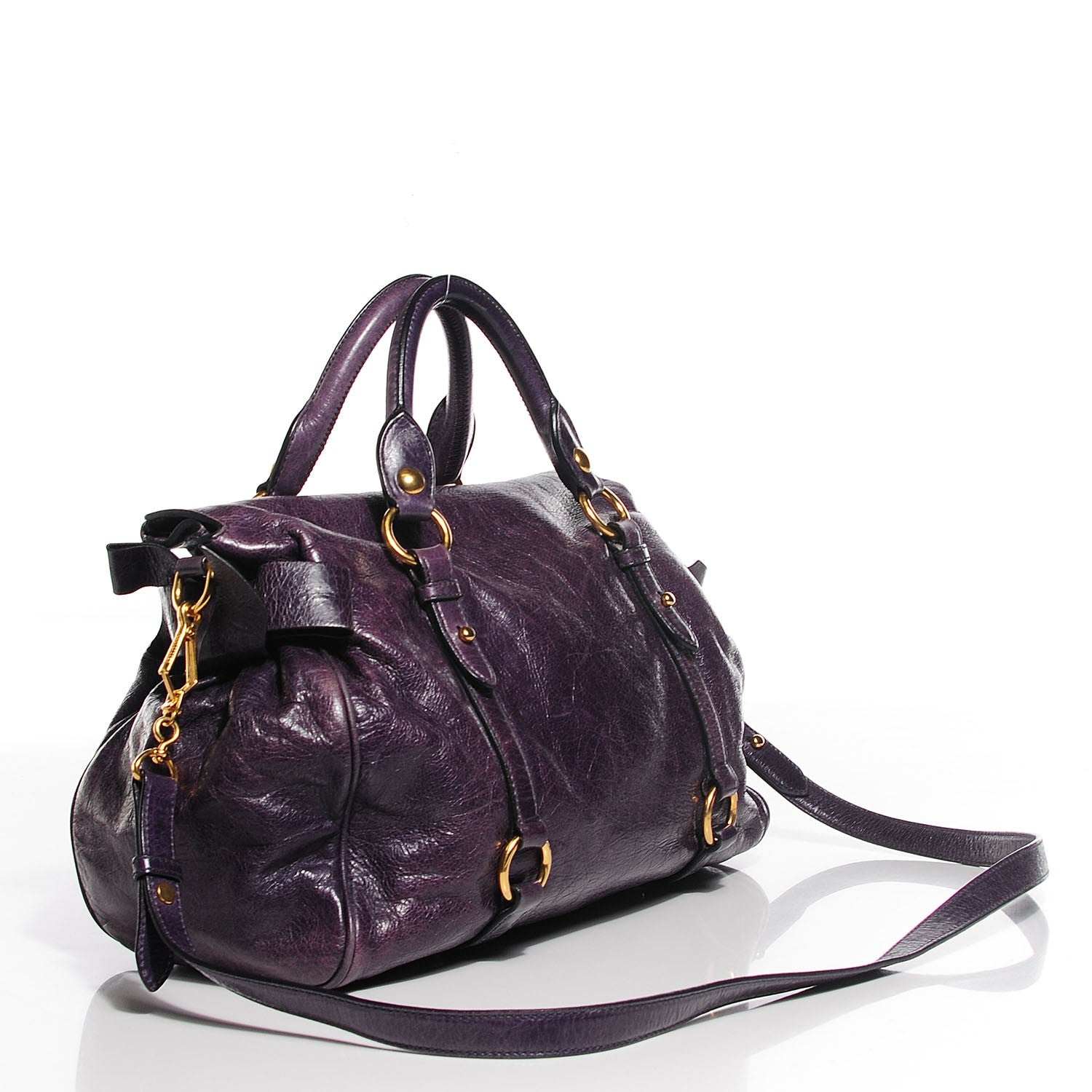 Miu Miu Vitello Lux Medium Bow Bag Viola 19 of 24
