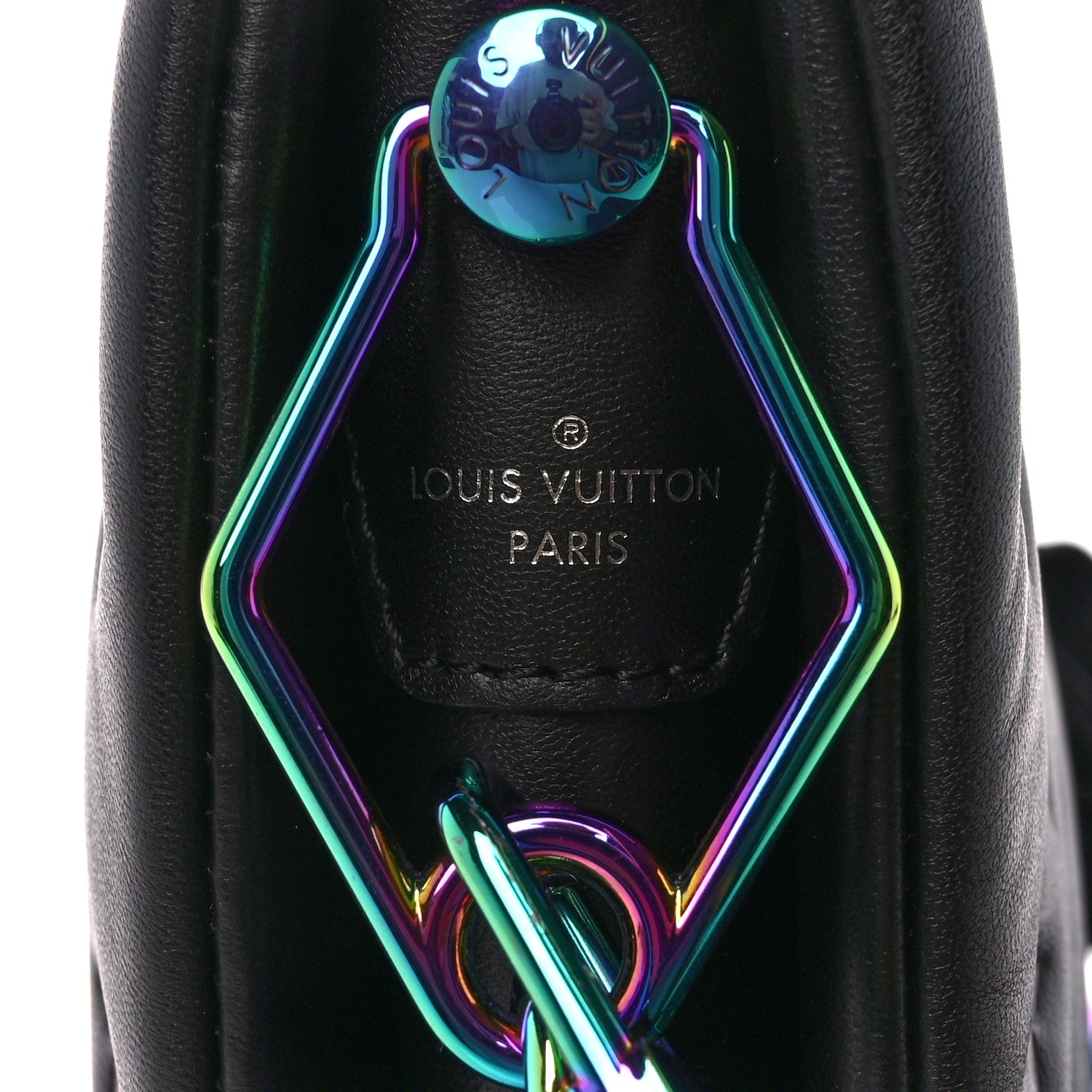 Louis Vuitton Lambskin Embossed Monogram LV Ski Coussin PM Black Multicolor 9 of 12