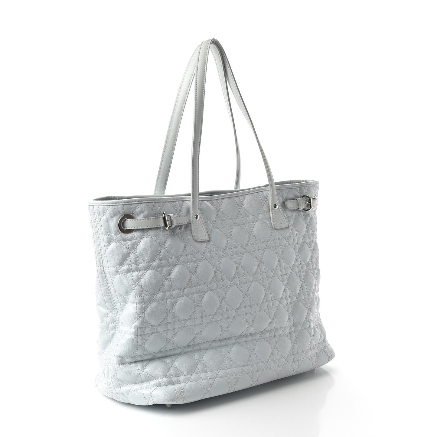 Coated Canvas Cannage Medium Panarea Tote Celeste