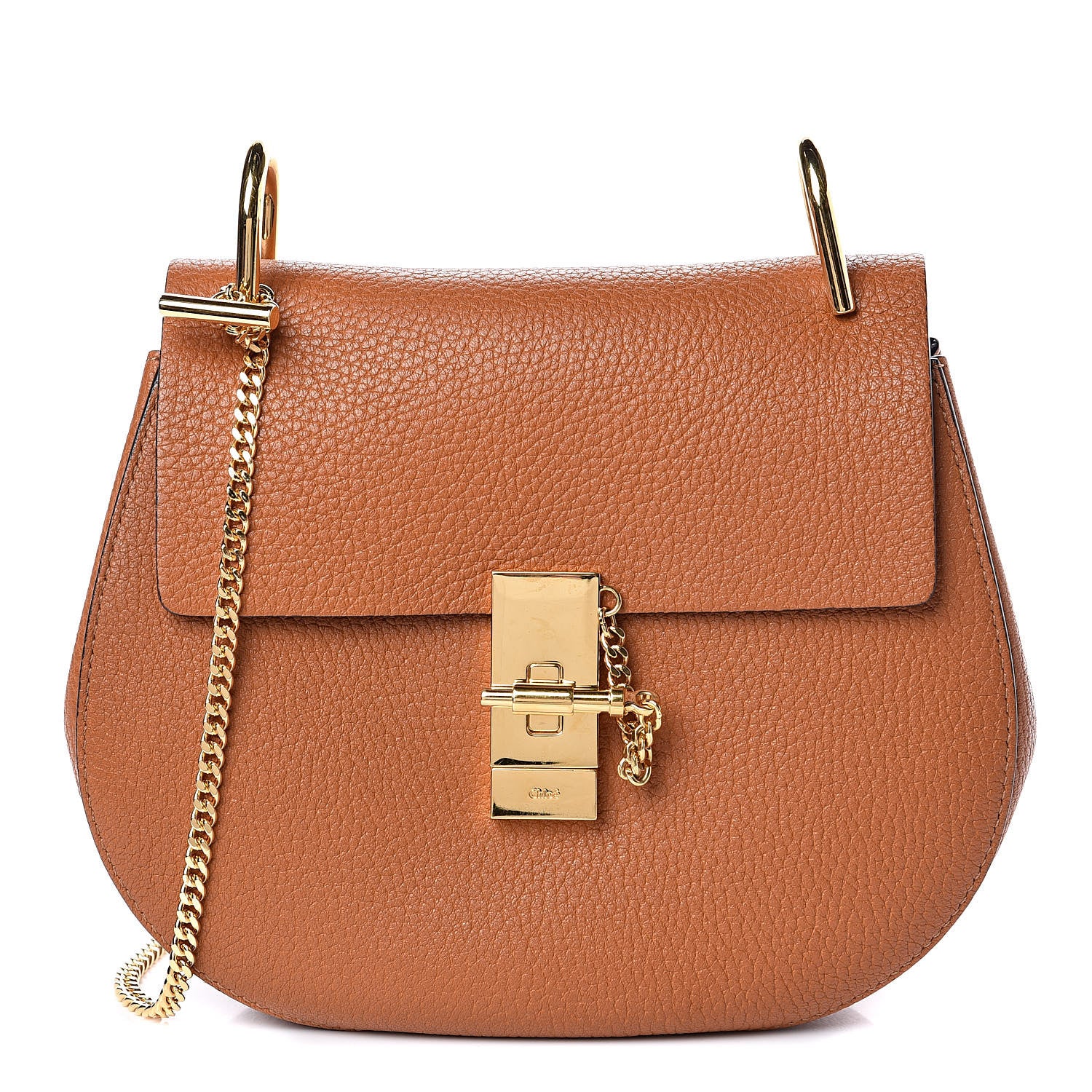 Chloe Grained Lambskin Drew Shoulder Bag Caramel 1 of 9