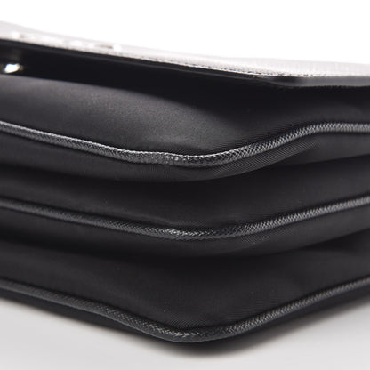 Prada Saffiano Tessuto Nylon Chain Shoulder Bag Black 6 of 9