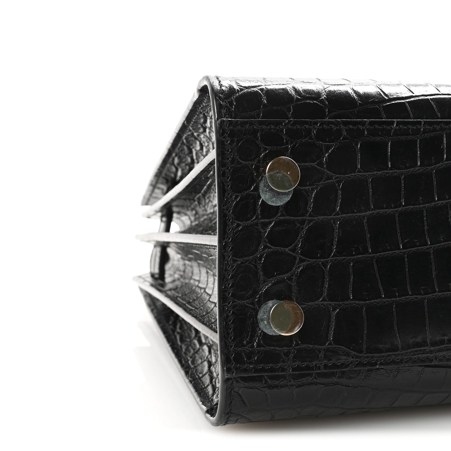 Calfskin Crocodile Embossed Baby Sac De Jour Black