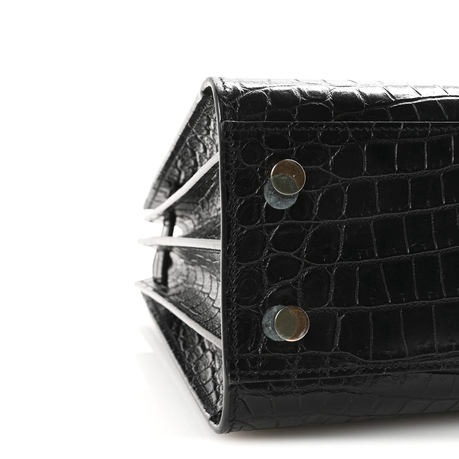Saint Laurent Calfskin Crocodile Embossed Baby Sac De Jour Black 8 of 9