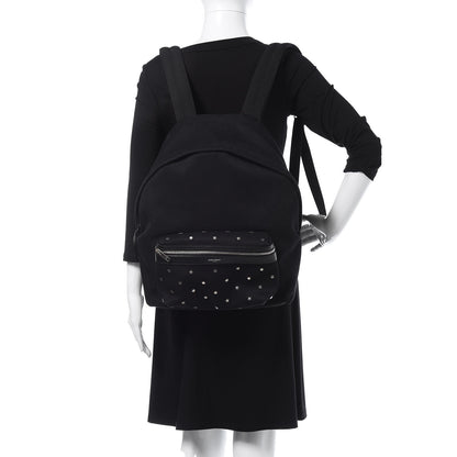 Saint Laurent Canvas Star Studded Hunting Backpack Black 2 of 11