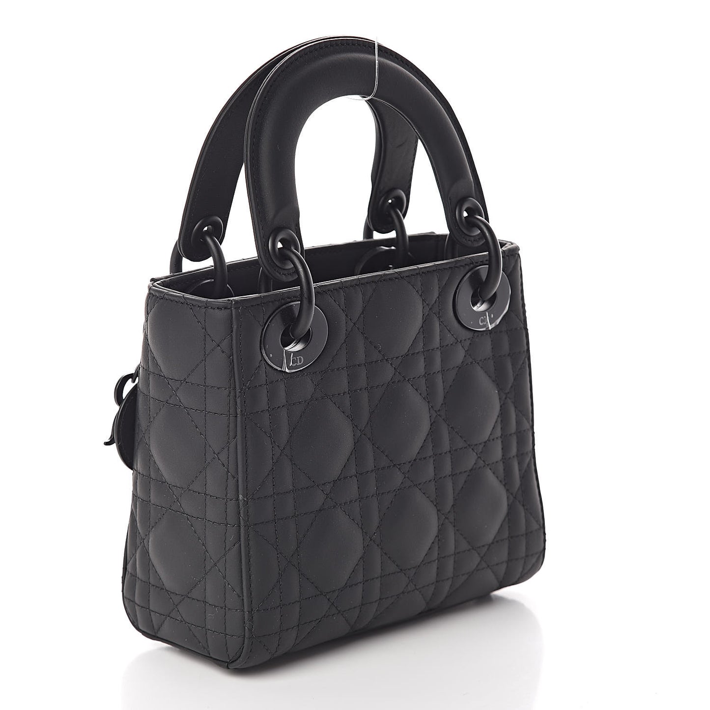 Ultra Matte Calfskin Cannage Mini Lady Dior Black