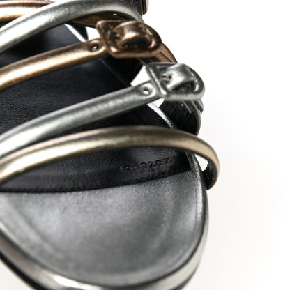 Hermes Metallic Nappa Buckles Sandals 36 Argent 11 of 16