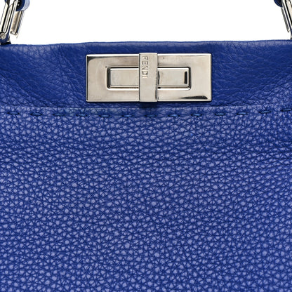 Fendi Cuoio Romano Selleria Bi-Color Medium Peekaboo Iconic Satchel Blue Neon Latte 9 of 14