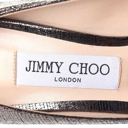 Jimmy Choo Metallic Lizard Printed Romy 100 Pumps 38.5 4 of 4