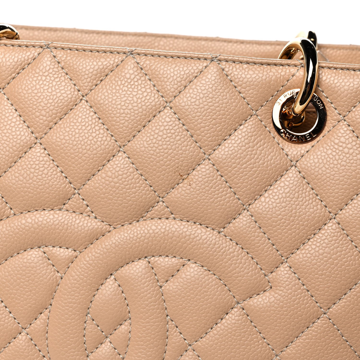 Chanel Caviar Quilted Grand Shopping Tote GST Beige 10 of 11