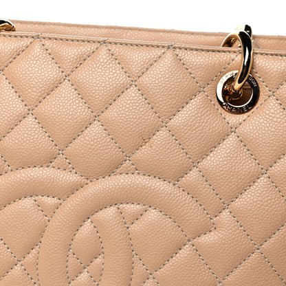 Chanel Caviar Quilted Grand Shopping Tote GST Beige 10 of 11